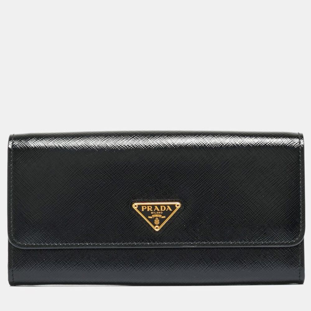 Prada Black Patent Leather Wallet